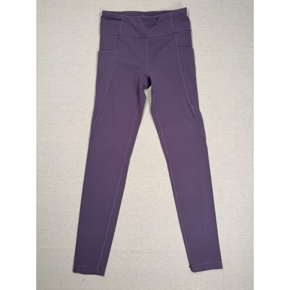Athleta Girl High Rise Stash Your Treasures Tight Purple Leggings L 12 Pockets